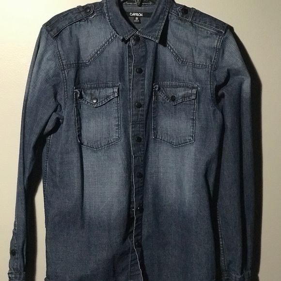blue denim shirt with long sleeves - Picture 3 of 8